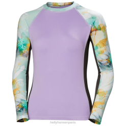 Helly Hansen France | Helly-Hansen Rashguard de vêtements d'eau pour femmes 060J2721 Jade Esra / Navy Stripe