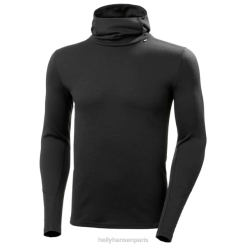 Helly Hansen France | Helly-Hansen Sweat à capule de couche de base 2-en-1 Mena Merino Medo-poids 2 en 1 060J1089 SPR le plus sombre