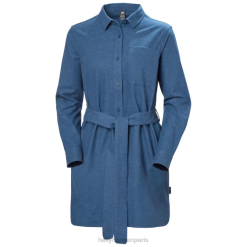 Helly Hansen France | Helly-Hansen robe de chemise de flanelle biologique pour femmes 060J2031 plaid de la marine