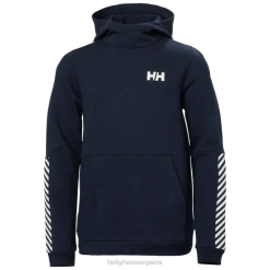 Helly Hansen France | Helly-Hansen sweat à capuche actif des juniors 060J2519 Sorbet rose / mélange blanc / gris