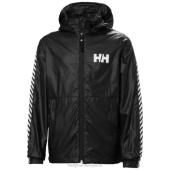 Helly Hansen France | Helly-Hansen veste de vent à rayures des juniors 060J2811 citron vert / corail chaud