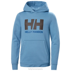 Helly Hansen Paris | Helly-Hansen Juniors 'HH Logo Hoodie 2.0 060J2500 vert vif / azurite